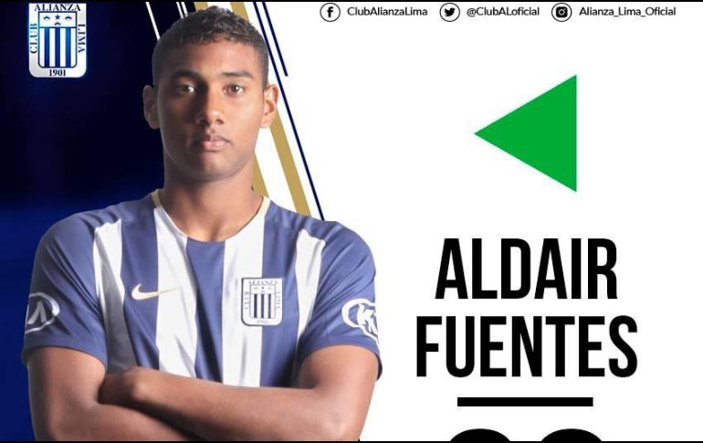 Aldair Fuentes tiene 20 años de edad y solamente ha jugado en el Club Alianza de Lima en su natal Perú. FACEBOOK / Club Alianza Lima