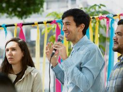 Pedro Kumamoto, durante el anuncio de la plataforma que desea convertir en partido político. ESPECIAL