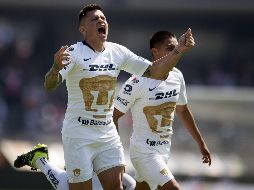 Iturbe celebra el gol que le da un punto a Pumas en los últimos minutos del partido (83'). MEXSPORT/O. Aguilar