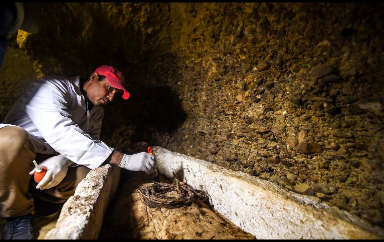 El Ministerio de Antigüedades egipcio anunció ayer el descubrimiento de un grupo de momias que datan de la época ptolemaica de origen griego (323 a 30 antes de nuestra era) en la provincia de Minia, en el valle del Nilo. AFP/M. El-Shahed