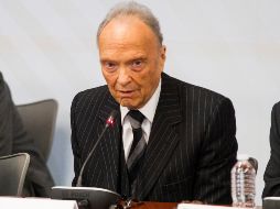 Alejandro Gertz Manero durante su participación en la II Reunión Plenaria del Grupo Parlamentario de Morena en el Senado de la República. NTX/J. Pazos