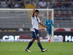El delantero que brillara en la ofensiva rojinegra en torneos recientes dio la estocada anoche en la victoria 2-1 del Puebla. EFE/F. Guasco