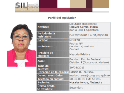 Documentos públicos indican que la servidora pública se ha desempeñado como mostradora de ropa interior, diputada federal y asesora en el Senado. ESPECIAL / http://sil.gobernacion.gob.mx