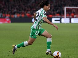 El canterano del América jugó 63 minutos tras ingresar de cambio al 27 por Júnior Firpo, quien salió lesionado, y marcó el gol del empate ante el Rennes de Francia. EFE / E. Lemaistre