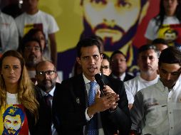Guaidó agradeció el respaldo de Trump durante un evento público. AFP/F. Parra