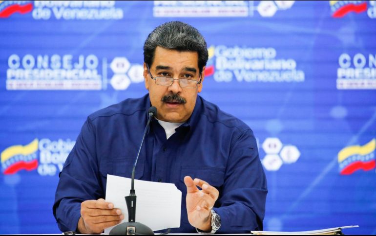 Fotografía cedida por prensa de Miraflores donde se observa al presidente venezolano, Nicolás Maduro, quien toma parte en un acto de Gobierno en Caracas. EFE/PRENSA MIRAFLORES