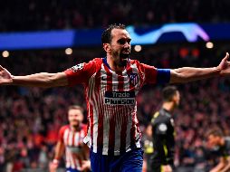 Diego Godín celebr atras anotar el segundo gol del 