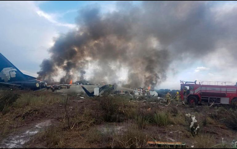 El accidente del vuelo de Aeroméxico ocurrió el pasado 31 de julio de 2018; viajaban 88 adultos, nueve menores y dos infantes. NTX / ARCHIVO