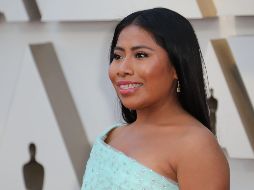 Yalitza lució un vestido color menta. EFE / E. Flores