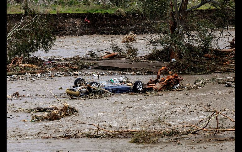 Los efectos de fuertes lluvias e inundaciones en la isla griega de Creta. AFP/C. Metaxakis
