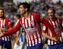 Morata marca los dos tantos del Atlético, al 30' y al 33'. EFE/J. Herrero