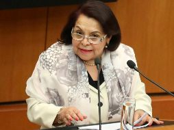 La Comisión de Justicia del Senado inició este lunes las comparecencias de las aspirantes a ocupar la vacante de ministra de la Suprema Corte de Justicia de la Nación. En la imagen, la magistrada Celia Maya García. SUN/L. Godínez