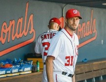Max Scherzer (#31) espera tener oportunidad de batear durante la temporada regular. @NATIONALS