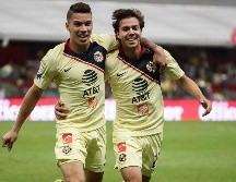 El América celebra un gol frente a Puebla en el Estadio Azteca. SUN/D. Sánchez