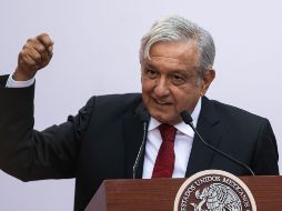Durante su discuros, Andrés Manuel sostuvo que el nuevo modelo de la política económica es combatir la corrupción y la impunidad. AFP / P. Pardo