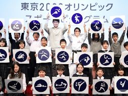 Los pictogramas son obra del diseñador Masaaki Hiromura, quien ha tratado de expresar con ellos ''la belleza dinámica de los atletas''. EFE / J. Press