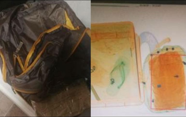  Al pedir que abriera el equipaje para revisar el bulto, descubrieron que se trataba de tres kilogramos de heroína pura. TWITTER/ @PoliciaFedMx