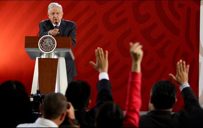 López Obrador reconoció el profesionalismo y preparación de los colaboradores en la Secretaría de Hacienda. NTX / G. Granados