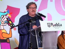 Ignacio Taibo II participa en el primer día de actividades de la Fiesta del Libro en el Instituto Municipal de Arte y Cultura de Puebla. SUN / AFBV