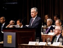 El presidente de la Reserva Federal (Fed), Jerome Powell, participa en un evento organizado por el Club Económico de Nueva York. EFE/J. Lane
