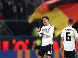 Goretzka celebra tras igualar el marcador al minuto 69. AFP/C. Charisius