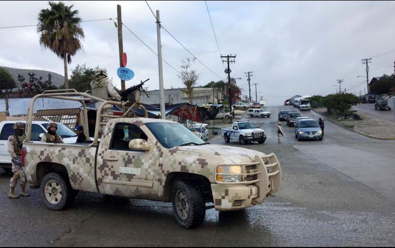 Fuerzas armadas federales durante un operativo en Tijuana, donde se registró la mayor disminución en muertes violentas tras el arranque del plan federal. NTX/ARCHIVO