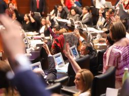 Senadores durante la sesión de este jueves. TWITTER@CanalCongreso