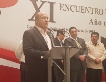 El ejecutivo estatal, durante el XI Encuentro de la Unidad Obrero Empresarial encabezado por la FROC; pide autocrítica a sindicatos y empresarios para consolidar la paz laboral en Jalisco. EL INFORMADOR / A. Gallegos