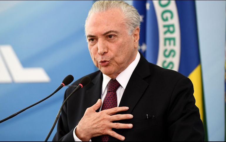 Michel Temer asumió la jefatura del Estado en 2016 luego de que el Congreso destituyera a Dilma Rousseff. Su gobierno terminó en 2018. AFP/ARCHIVO