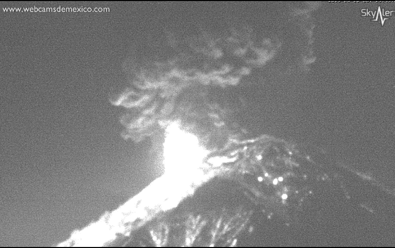 El semáforo de alerta volcánica permanece en Amarillo Fase 3. TWITTER / @SkyAlertMx