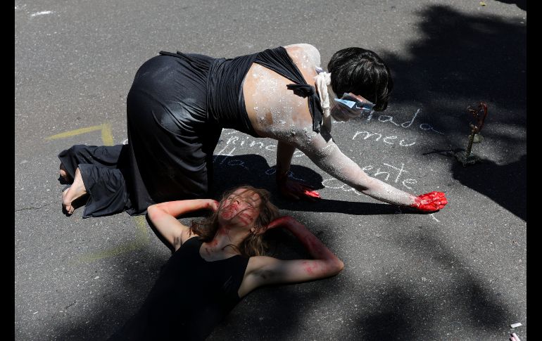 Una representación en Brasilia durante las protestas contra la dictadura. AFP/S. Lima