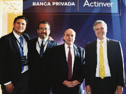 Juan Pablo Peláez Díaz, Director Estatal de Grupo Financiero Actinver; Omar Ortiz, Director Andares Casa de Bolsa Grupo Financiero Actinver; Gustavo Rizo Morales, Director de Banca Privada y Patrimonial Grupo Financiero Actinver y Roberto Valdés Acra, Director General de Grupo Financiero Actinver.