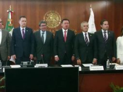 Los coordinadores parlamentarios ofrecieron una conferencia de prensa. YOUTUBE/Senado de México