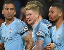Kevin De Bruyne (C) abre el marcador para el Manchester City. AFP/O. Scarff