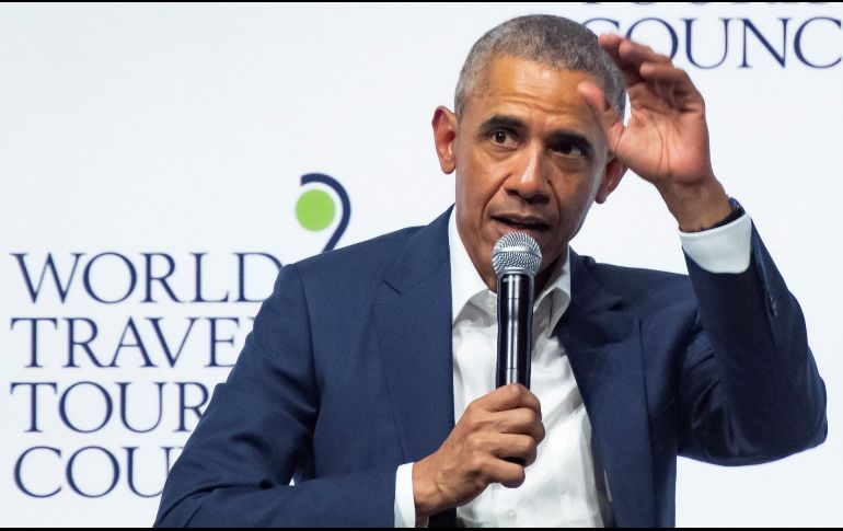 Obama fue uno de los protagonistas del coloquio central en la cumbre del Consejo Mundial de Viajes y Turismo. EFE/R. Caro