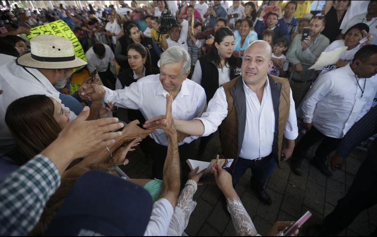 En su primer visita a Jalisco, el gobernador Enrique Alfaro, se comprometió y reiteró su apoyo a López Obrador para trabajar en conjunto. EL INFORMADOR/ ARCHIVO