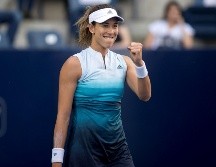 Garbiñe Muguruza celebra tras vencer a Kristina Mladenovic. EFE/M. Sierra