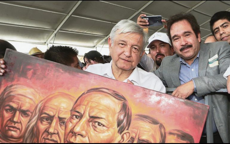 López Obrador, en un acto protocolario en la ciudad de Morelia. EFE