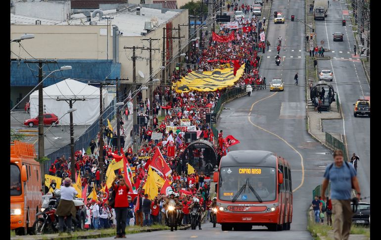 La manifiestación en Curitiba.