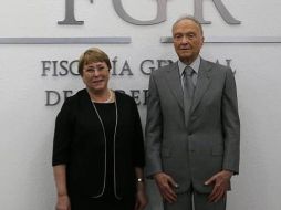 Ayer, Gertz Manero recibió a la Alta Comisionada de las Naciones Unidas para los Derechos Humanos, Michelle Bachelet. EFE/FGR