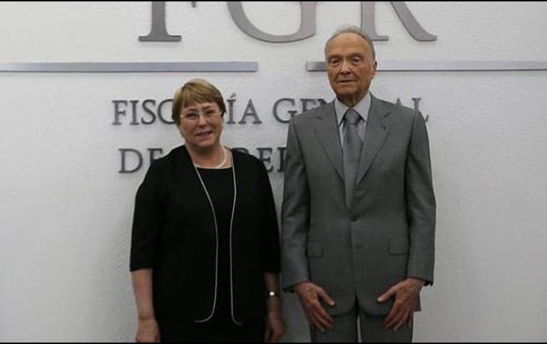 Ayer, Gertz Manero recibió a la Alta Comisionada de las Naciones Unidas para los Derechos Humanos, Michelle Bachelet. EFE/FGR
