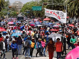 Alrededor de mil personas participan en la marcha de este miércoles, por lo que la circulación de un carril de la avenida Reforma fue suspendida. SUN/ARCHIVO