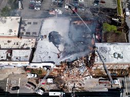 Imagen aérea que muestra los daños ocasionados por la explosión. AP/J. Wall