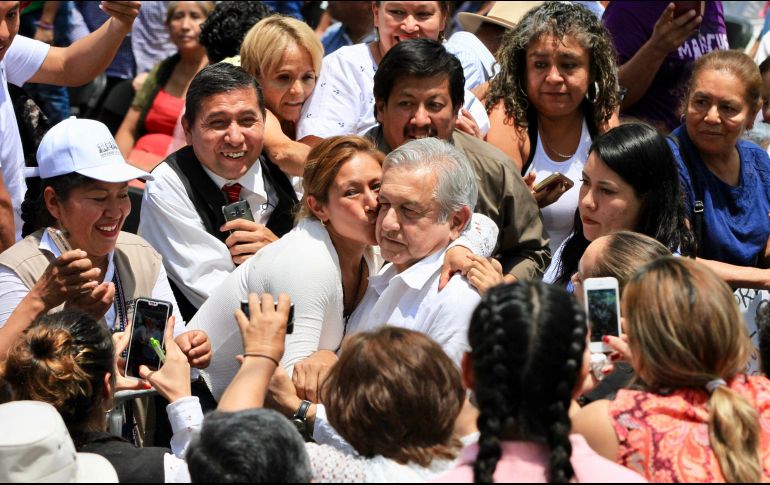 López Obrador, a su llegada al lugar donde se conmemora el centenario luctuoso de Zapata. NTX / J. Lira