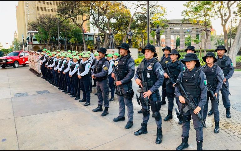 Autoridades mencionan que trabajarán para salvaguardar a los habitantes y turistas de la ciudad. ESPECIAL / Policía de Guadalajara