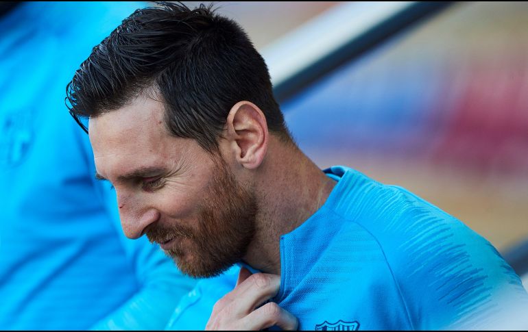 El astro argentino Lionel Messi encabezó el listado de ausencias del Barsa, que ahora cuenta con 74 puntos y una cómoda ventaja de 12 sobre el Atlético de Madrid. EFE / A. García