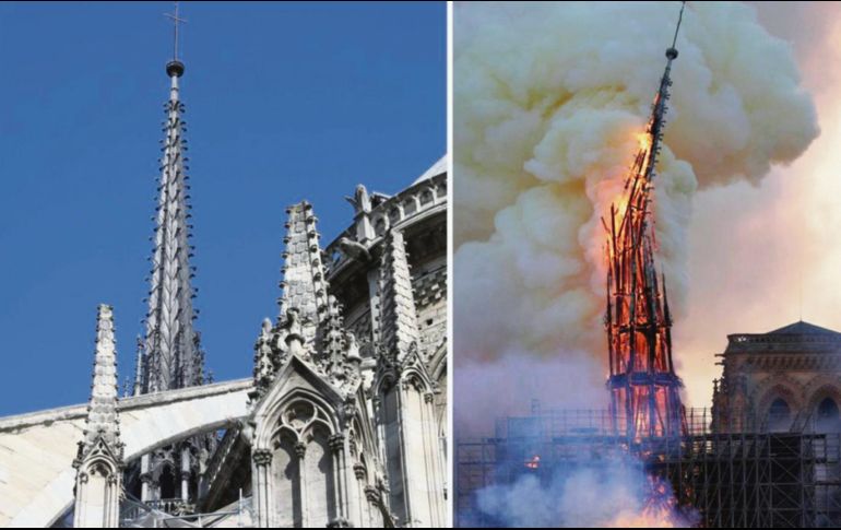 Antes y después de la aguja de Notre Dame. ESPECIAL