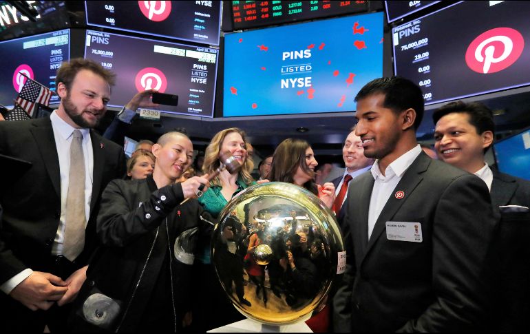El valor de mercado de Pinterest en la apertura se estimó en cerca de 12 mil 500 millones de dólares. AP/R. Drew