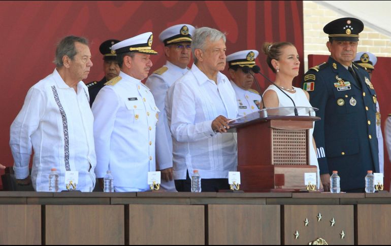 Andrés Manuel López Obrador participa en la conmemoración del 105 aniversario de la invasión estadounidense a Veracruz. NTX / J. Lira
