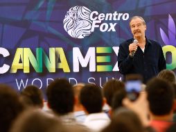 El ex presidente de México, Vicente Fox, participa este jueves del CannaMexico World Summit. EFE/L. Ramírez